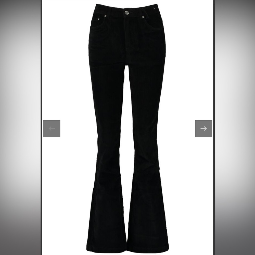 America Today Flared Corduroy Pants Black